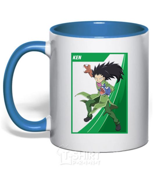 Mug with a colored handle Ken royal-blue фото