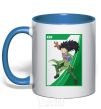 Mug with a colored handle Ken royal-blue фото