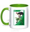 Mug with a colored handle Ken kelly-green фото