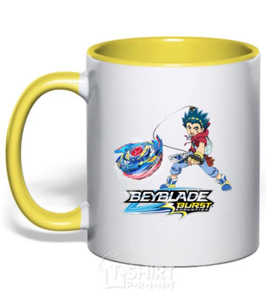 Mug with a colored handle Walt's attack yellow фото