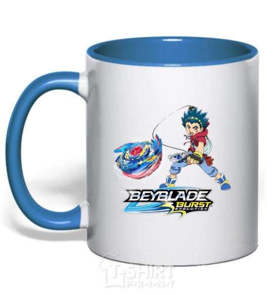 Mug with a colored handle Walt's attack royal-blue фото