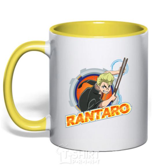 Mug with a colored handle Badge Rantaro yellow фото