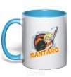 Mug with a colored handle Badge Rantaro sky-blue фото