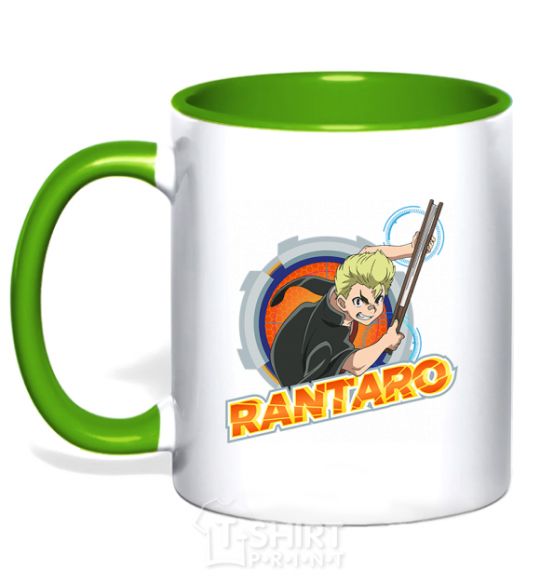 Mug with a colored handle Badge Rantaro kelly-green фото