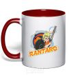 Mug with a colored handle Badge Rantaro red фото