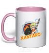 Mug with a colored handle Badge Rantaro light-pink фото