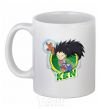 Ceramic mug Ken badge White фото