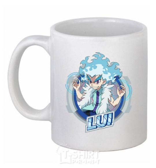 Ceramic mug Lui badge White фото