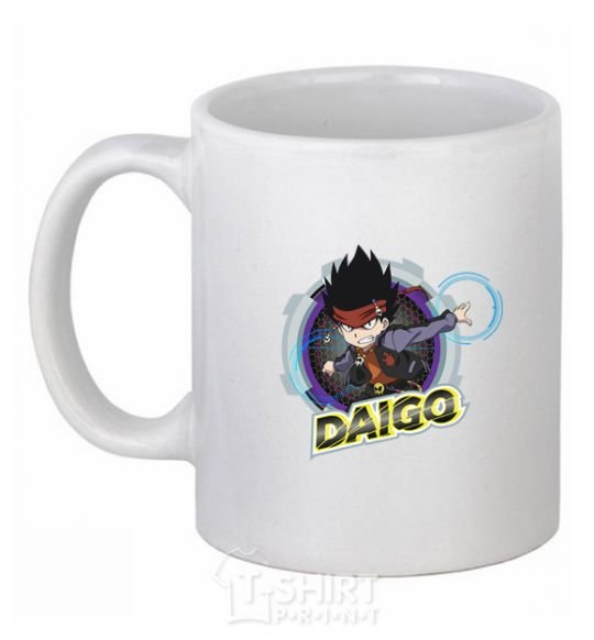 Ceramic mug Daigo badge White фото