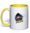 Mug with a colored handle Daigo badge yellow фото