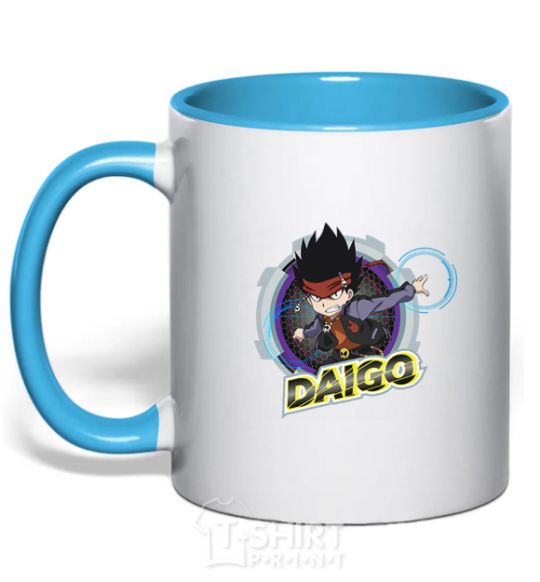 Чашка с цветной ручкой Daigo badge Голубой фото