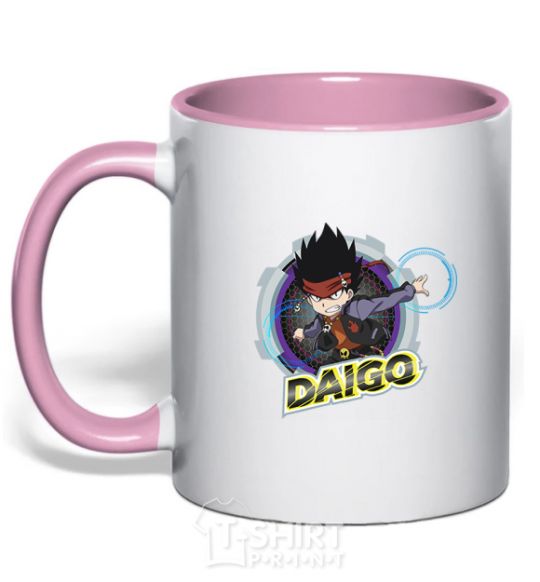 Чашка с цветной ручкой Daigo badge Нежно розовый фото