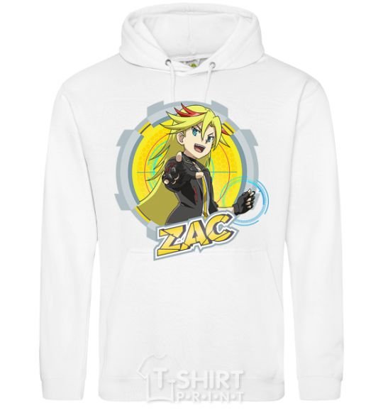 Men`s hoodie Zac badge White фото