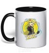 Mug with a colored handle Zac badge black фото