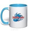 Mug with a colored handle BEYBLADE Logo sky-blue фото