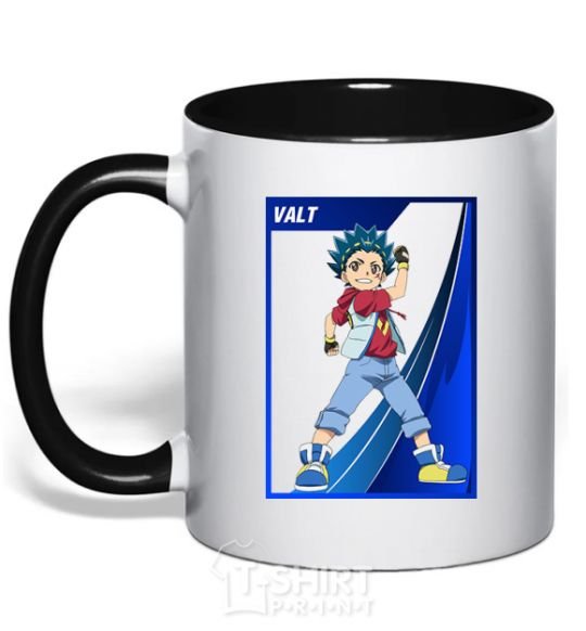 Mug with a colored handle Walt card black фото