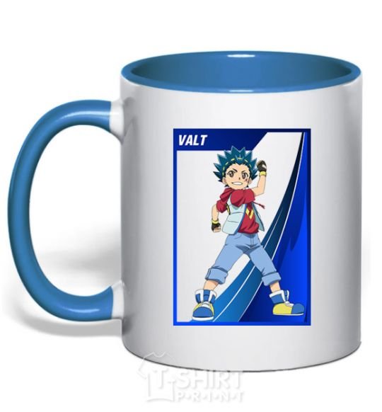 Mug with a colored handle Walt card royal-blue фото