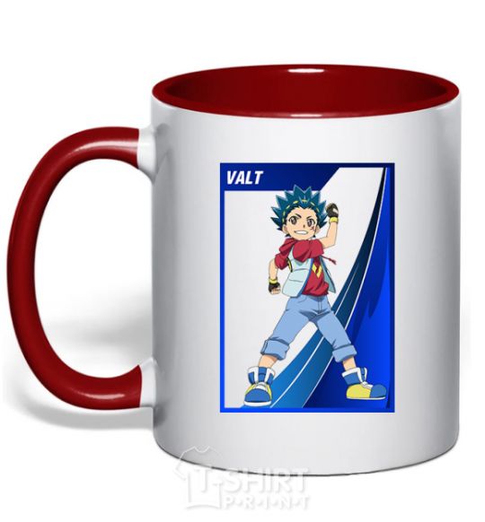 Mug with a colored handle Walt card red фото