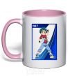 Mug with a colored handle Walt card light-pink фото