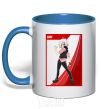 Mug with a colored handle Shu card royal-blue фото