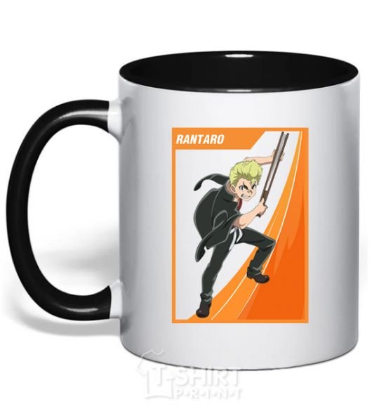 Mug with a colored handle Rantaro card black фото