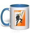 Mug with a colored handle Rantaro card royal-blue фото