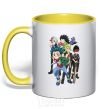 Mug with a colored handle BEYBLADE characters yellow фото