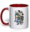 Mug with a colored handle BEYBLADE characters red фото