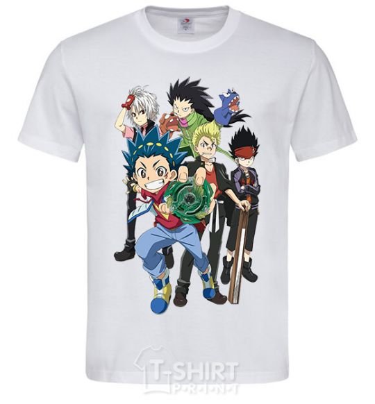 Men's T-Shirt BEYBLADE characters White фото