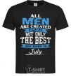 Мужская футболка All man are equal but only the best are born in July Черный фото