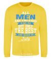 Sweatshirt All man are equal but only the best are born in July yellow фото