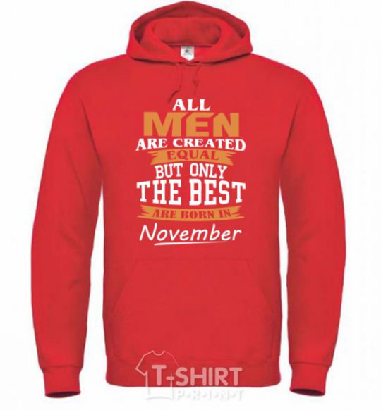 Men`s hoodie The best are born in November bright-red фото