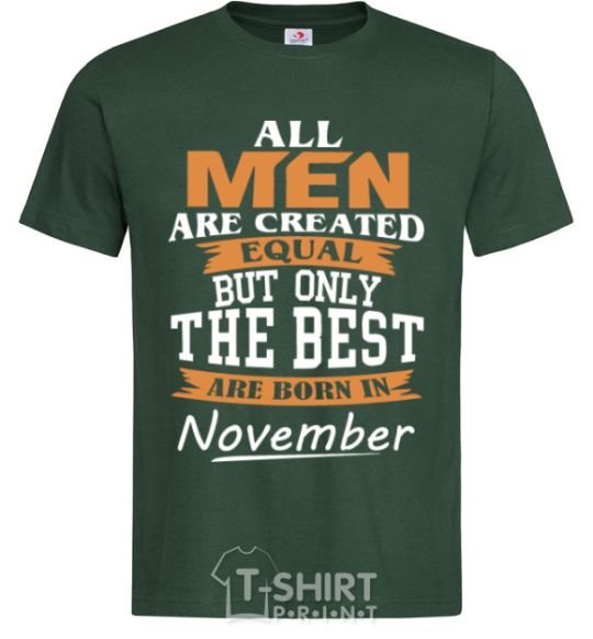 Мужская футболка The best are born in November Темно-зеленый фото