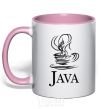 Mug with a colored handle Java light-pink фото