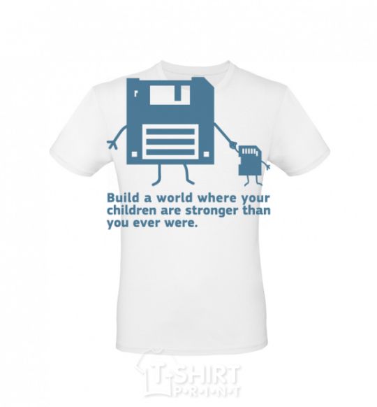 Men's T-Shirt Build the best world White фото