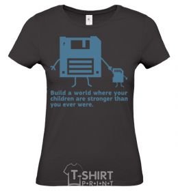 Women's T-shirt Build the best world black фото