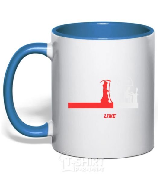 Mug with a colored handle Programmer deadline royal-blue фото