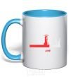 Mug with a colored handle Programmer deadline sky-blue фото