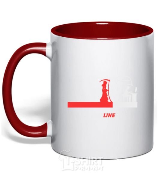Mug with a colored handle Programmer deadline red фото