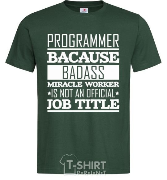 Мужская футболка Badass worker Темно-зеленый фото