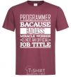 Men's T-Shirt Badass worker burgundy фото