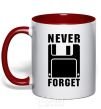 Mug with a colored handle Never forget red фото