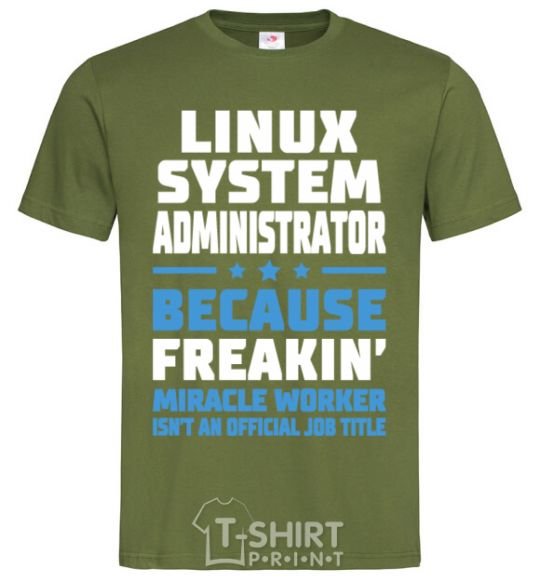 Men's T-Shirt Linux system administrator millennial-khaki фото