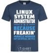 Мужская футболка Linux system administrator Темно-синий фото