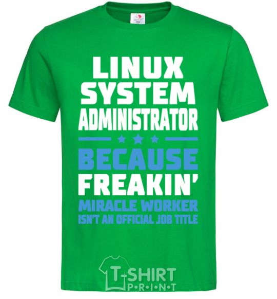 Men's T-Shirt Linux system administrator kelly-green фото