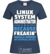Women's T-shirt Linux system administrator navy-blue фото