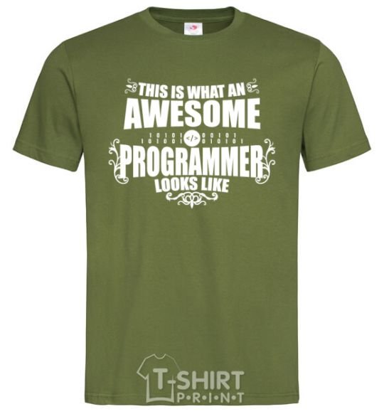 Men's T-Shirt This is what an awesome programmer looks like millennial-khaki фото