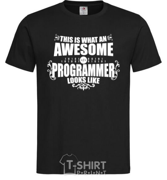 Men's T-Shirt This is what an awesome programmer looks like black фото