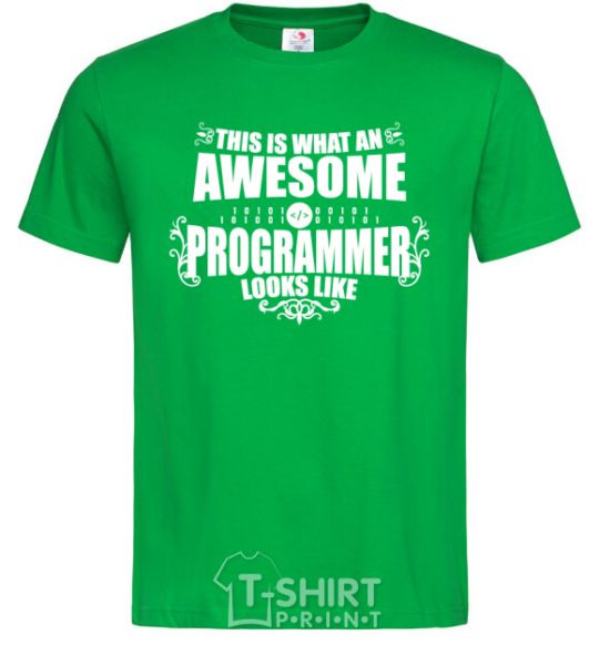 Men's T-Shirt This is what an awesome programmer looks like kelly-green фото