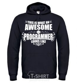 Мужская толстовка (худи) This is what an awesome programmer looks like Черный фото
